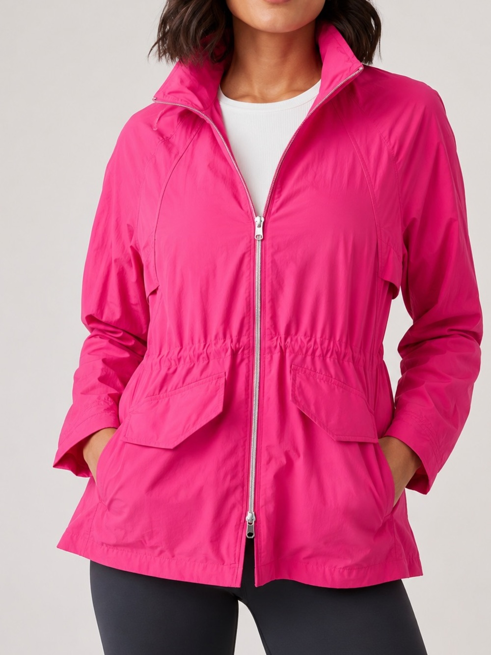 Athleta Hot Pink Lightweight Utility Jacket Medium